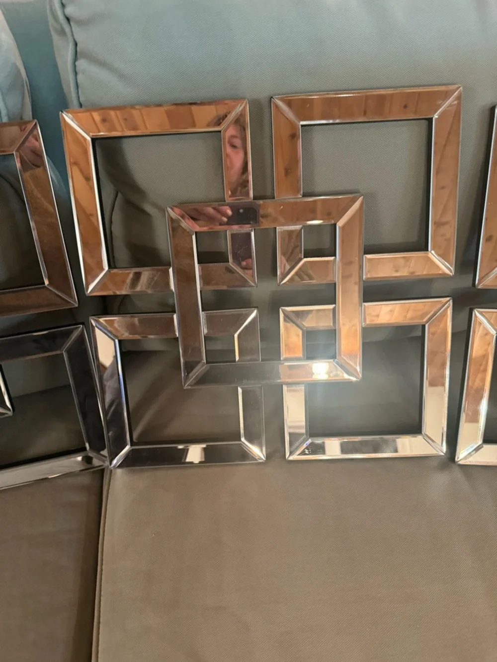 Z Gallerie set of three Allston Decorative Geometric Wall Mirrors - Picture 3 of 8
